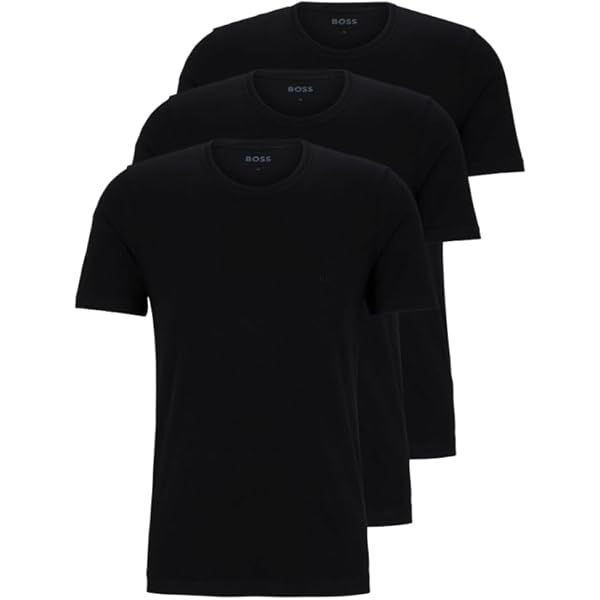 Emporio Armani Men's Cotton Crew Neck T-Shirt, 3-Pack, Black